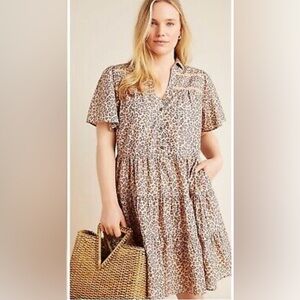 Anthropologie leopard mini dress 2X